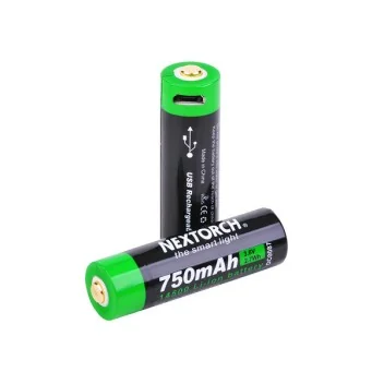 Batterie Rechargeable NEXTORCH 14500 Li-Ion 750 mAh USB