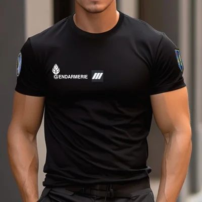 T-Shirt Piqué Gendarmerie Dep Cooldry 180gm² Noir *