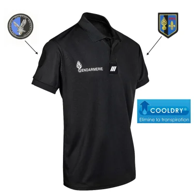 Polo Piqué Gendarmerie Cooldry 180gm² Patrol Noir *
