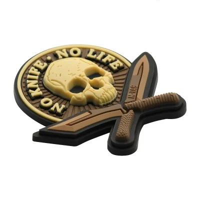 Patch Velcro No Knife No Life 3D PVC 5x5cm M-Tac Coyote