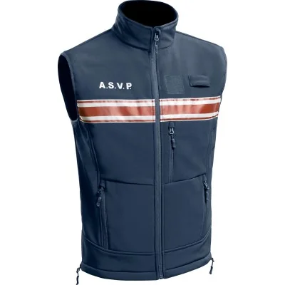 Gilet Softshell sans manches A.S.V.P. ONE Bleu Marine Foncé